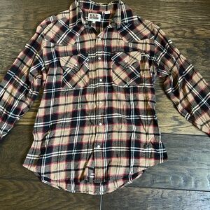 Ely Cattleman Red and Black and Tan flannel  Plaid Shirt